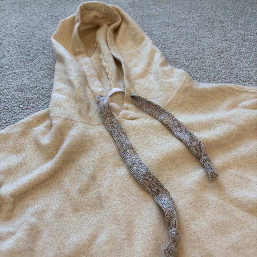 FP Movement SAMPLE Wool Blend Hoodie Womens S Beige Striped Casual Lounge‎ Cozy - Picture 2 of 8